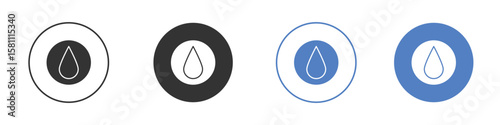 Water drop icon. Vector illustration, flat design.