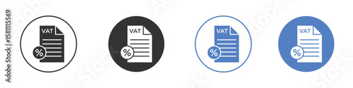 Value added tax VAT icon. Vector illustration, flat design.