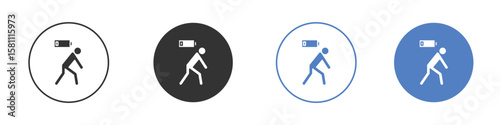 Tired person icon. Vector illustration, flat design.