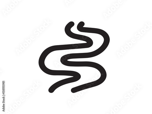 River stream icon in clean and flowing line art