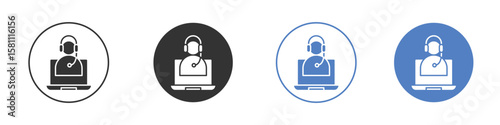 Tech support icon. Vector illustration, flat design.