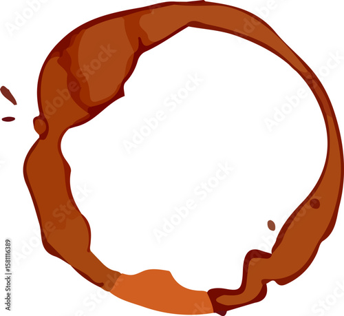 Freshly brewed coffee creating a distinct circular mark, adding casual charm to a pristine white surface, evokes a sense of warmth and comfort in any setting