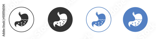 Stomach with Liquids icon. Vector illustration, flat design.