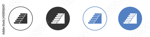 Stairs icon. Vector illustration, flat design.