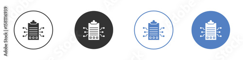 Smart contract icon. Vector illustration, flat design.