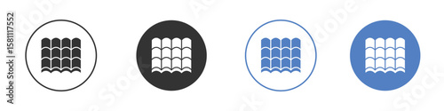 Roof tile icon. Vector illustration, flat design.