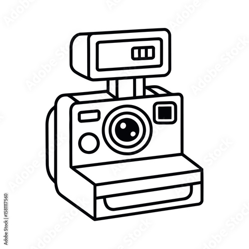 Vintage camera with flash instant camera retro camera