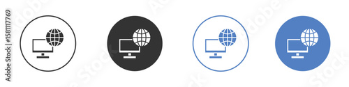Remote Access icon. Vector illustration, flat design.