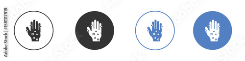 Rash hand icon. Vector illustration, flat design.