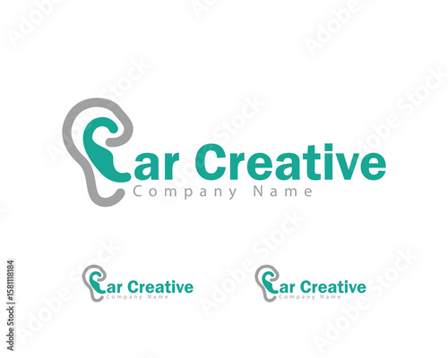 ear logo creative design concept health medical clinic