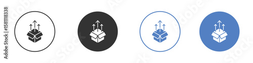 Product release icon. Vector illustration, flat design.