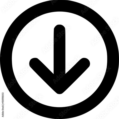 arrow circle down vector flat icon
