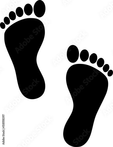footprints icon flat vector icon
