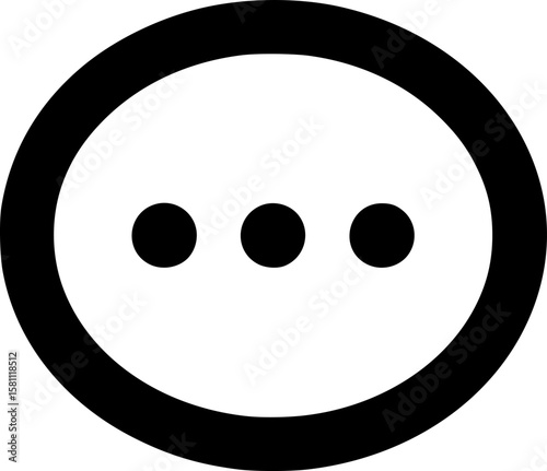 circle ellipsis glyph flat vector icon
