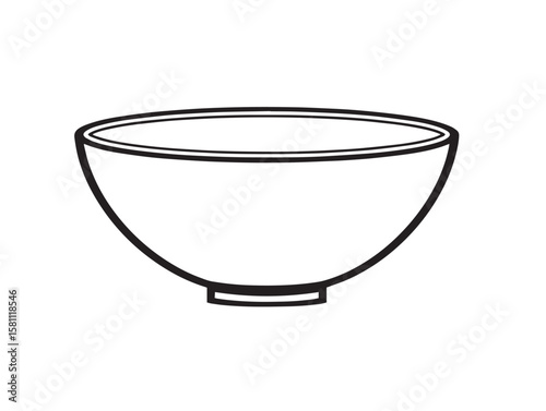 Leafy greens in bowl vector line drawing