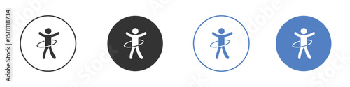 People Hula hop icon. Vector illustration, flat design.