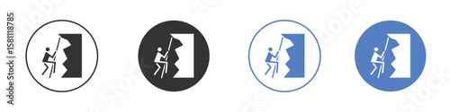 People Climbing icon. Vector illustration, flat design.
