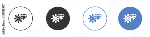 Operational excellence icon. Vector illustration, flat design.