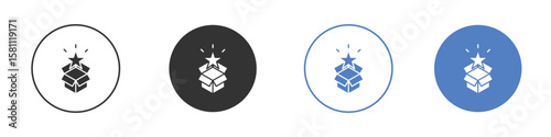 New product icon. Vector illustration, flat design.