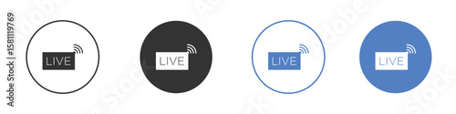 Livestream icon. Vector illustration, flat design.