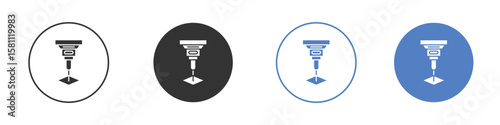 Laser machine icon. Vector illustration, flat design.