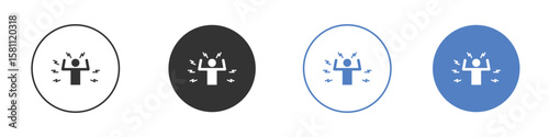 Irritated human icon. Vector illustration, flat design.