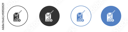 Income statement icon. Vector illustration, flat design.
