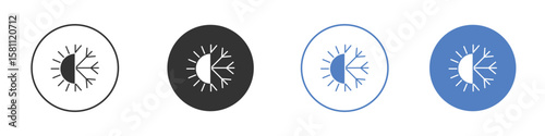 Hot and cold icon. Vector illustration, flat design.