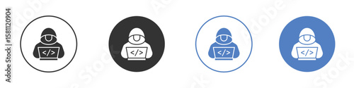 Hacker icon. Vector illustration, flat design.