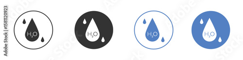 H2o icon. Vector illustration, flat design.