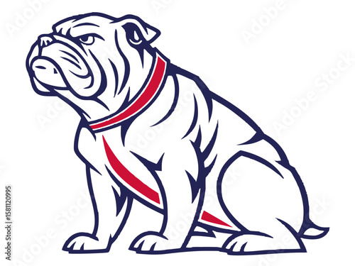Powerful Bulldog Mascot with Spiked Collar