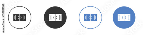 Football field icon. Vector illustration, flat design.