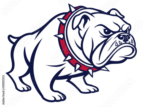 Powerful Bulldog Mascot with Spiked Collar
