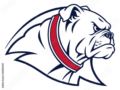 Powerful Bulldog Mascot with Spiked Collar