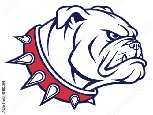 Powerful Bulldog Mascot with Spiked Collar