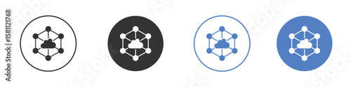 edge computing icon. Vector illustration, flat design.