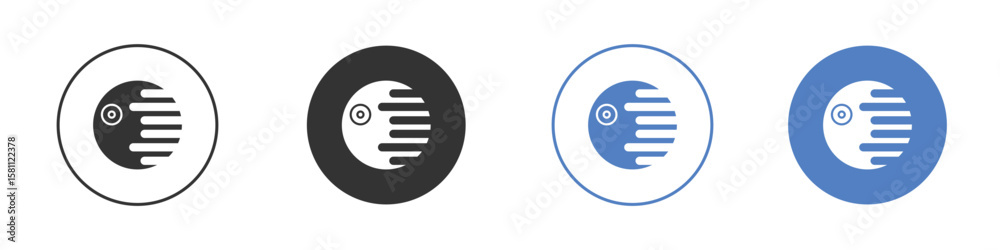 Death star icon. Vector illustration, flat design.