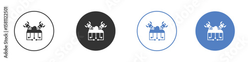 DOS icon. Vector illustration, flat design.