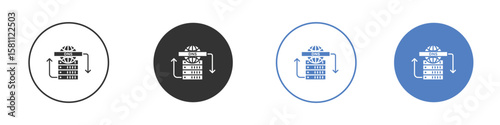 DNS icon. Vector illustration, flat design.