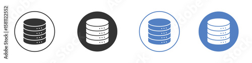 Cylinder database icon. Vector illustration, flat design.