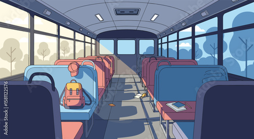 A nostalgic journey back to school on a sunny autumn day