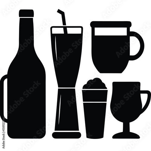 Kitchen Tool Silhouette Vector – Culinary Icon Pack