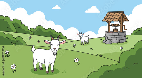 Adventures with playful goats in a charming countryside setting