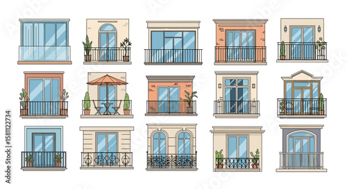 Collection of modern and classic exterior balcony designs for apartments and homes