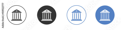 Courthouse icon. Vector illustration, flat design.