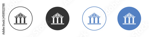 Courthouse icon. Vector illustration, flat design.