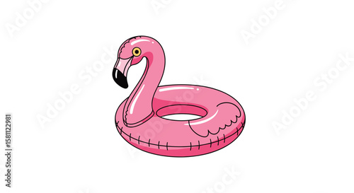 Pink inflatable flamingo pool float for summer vacation fun and parties