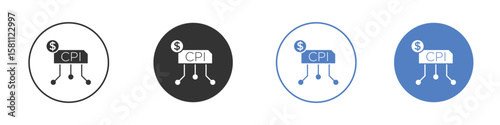 Consumer prices index icon. Vector illustration, flat design.