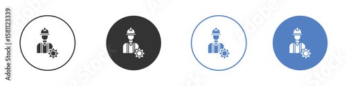Civil Engineer icon. Vector illustration, flat design.