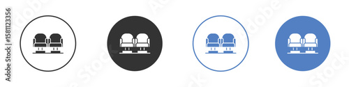 Cinema seat icon. Vector illustration, flat design.